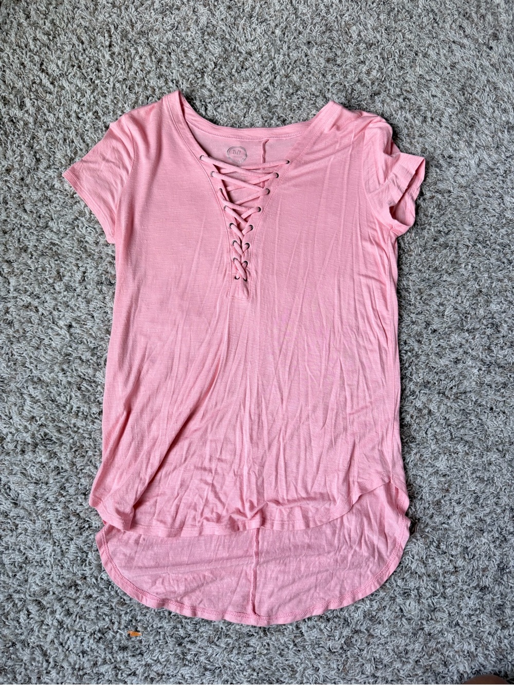 Lace-Up Short Sleeve Tee